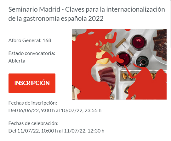 Claves para la internacionalización de la gastronomía española 2022 (11 julio 2022)