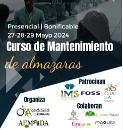27-29 MAYO 2024 Curso de Mantenimiento de almazaras, Jaén