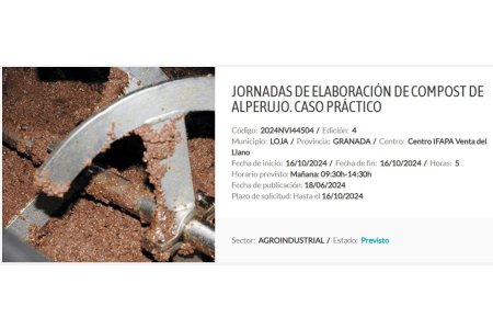 16 OCTUBRE 2024<br>JORNADAS DE ELABORACIÓN DE COMPOST DE ALPERUJO. CASO PRÁCTICO